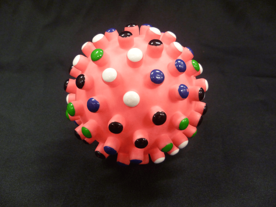 Coloured knobbly ball.